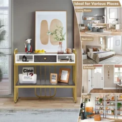 Costway Console Table With Drawer Storage Shelf Wide Tabletop Modern For Entryway -Furniture Specialty Store GUEST 1e23fe34 fa60 44de 803d b9c9aa87dfa6