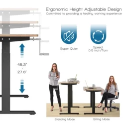 Costway 48'' Sit Stand Desk Adjustable Standing Workstation W/Crank Handle -Furniture Specialty Store GUEST 1e264f44 246f 49c8 82d5 a578625c745b