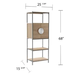Befail Tall Bar Cabinet With Wine Storage Natural/Chrome - Aiden Lane -Furniture Specialty Store GUEST 1e980801 738e 4bbf 9726 dec2399cb425