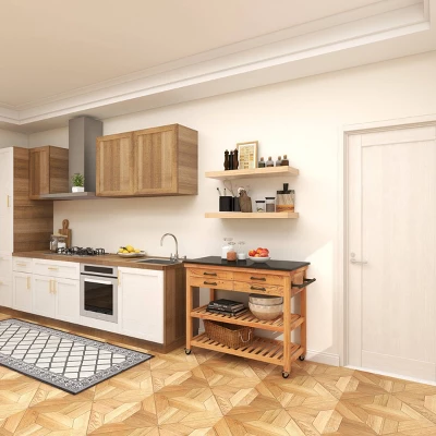 Coastal Wood Kitchen Cart Brown - Olivia & May 18 Coastal Wood Kitchen Cart Brown - Olivia & May - Image 16