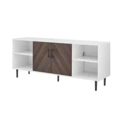 Angelo Modern 2 Door Bookmatch TV Stand For TVs Up To 65" Ash Brown/White - Saracina Home -Furniture Specialty Store GUEST 1eb81ab5 8b87 45cc a487 70a62c21b47f