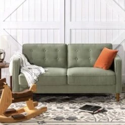 74" Lauren Sofa Pearl Green - Zinus