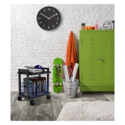 Cart System With Wheels 2 Tier Black - Atlantic -Furniture Specialty Store GUEST 1f3285c1 43e5 49b7 a377 8738ddbc7be6