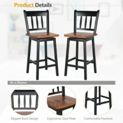 Costway 4PCS Bar Stool 24.5'' Swivel Counter Height Chair W/ Footrest 17 Costway 4PCS Bar Stool 24.5'' Swivel Counter Height Chair W/ Footrest -Furniture Specialty Store GUEST 1f78fdff eb35 4e41 b5d6 7ac59549044a