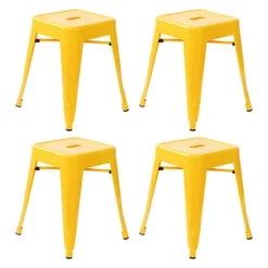 Emma And Oliver 18 Inch Table Height Indoor Stackable Metal Dining Stool-Set Of 4 -Furniture Specialty Store GUEST 204c5e25 7efd 473a bc35 e3cf1a7ac8e0