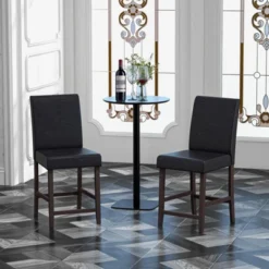 Costway Set Of 2/4 Bar Stools 25inch Counter Height Barstool Pub Chair W/Rubber Wood Legs -Furniture Specialty Store GUEST 212875d4 ed71 44cd b07e c5c6ed4531d3