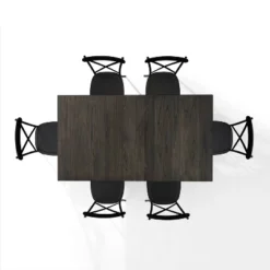 7pc Hayden Extendable Dining Set With Camille Chairs Matte Black/Slate - Crosley -Furniture Specialty Store GUEST 2150d587 94e9 4cab bc48 f7eb7215f217