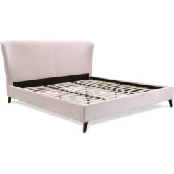Adele Wingback Upholstered Platform Bed - Adore Decor