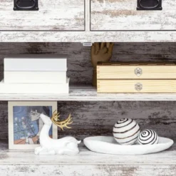 HOMCOM Rustic Storage Cabinet Sideboard With 2 Drawers And 2 Cupboard, Distressed White -Furniture Specialty Store GUEST 21aac6bd 0f42 41cd 8640 2a5f09f14cae