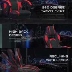 BlackArc Zulu Gaming Desk And Chair Set, Ergonomic Gaming Chair With USB Massage, Slide-Out Footrest, And Detachable Headrest Pillow -Furniture Specialty Store GUEST 22a73930 5456 46d9 8d66 d8eb15b53a36