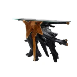 Contemporary Teak Wood Console Table Gold - Olivia & May -Furniture Specialty Store GUEST 22b0aae7 4157 45d0 b3f2 84ad6f5f2f52