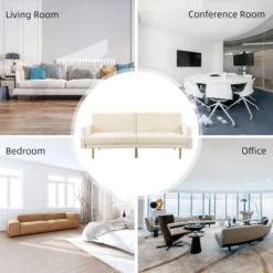 Lanna 76"Wide Vegan Leather Modern Style Convertible Futon Sofa Bed For Living Room Guest Bedroom | ARTFUL LIVING DESIGN -Furniture Specialty Store GUEST 22b210fb b3f2 4b5d 94bb 01e6aa4fff94