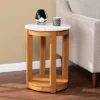 Vebell Round End Table White/Natural - Aiden Lane