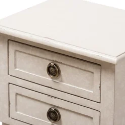 Lenore Country Cottage Farmhouse 2 Drawer Nightstand White - Baxton Studio -Furniture Specialty Store GUEST 23e7937c 644d 4fe4 800e 790f2b670052