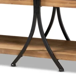 Terrell Wood And Metal Console Table Brown - Baxton Studio -Furniture Specialty Store GUEST 23ea0930 f0a2 4cd5 b4b8 d68a4e3f6dfb