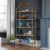 70.88" 5 Shelves International Lux Metal Frame Bookcase Deco Stone - Sauder -Furniture Specialty Store GUEST 24119ab5 2b53 43db 9533 ca3014288557