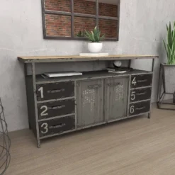 Industrial Wood Buffet Gray - Olivia & May -Furniture Specialty Store GUEST 242b3f8c 8594 485c aa9b 100769e2684e