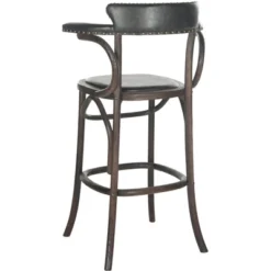 Kenny Bar Stool Brass Nail Heads - Antique Black - Safavieh -Furniture Specialty Store GUEST 24a421c7 2cbc 4140 8b5d a597cf8f1cda