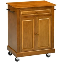 HOMCOM Modern Kitchen Island On Wheels, Rolling Serving Cart With Drawer, Storage Cabinet, And 2 Towel Racks For Dining Room, Brown 9 HOMCOM Modern Kitchen Island On Wheels, Rolling Serving Cart With Drawer, Storage Cabinet, And 2 Towel Racks For Dining Room, Brown -Furniture Specialty Store GUEST 24b19b3c 099e 4736 bc03 2174b71f4492
