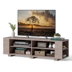 Costway 59'' Wood TV Stand Console Storage Entertainment Media Center W/ Adjustable Shelf -Furniture Specialty Store GUEST 2504eb10 e5f3 4e85 a542 8c76da3556db