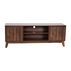 Flash Furniture Hatfield Mid-Century Modern TV Stand For Up To 64 Inch TV's - 60 Inch Media Center With Adjustable Center Shelf And Dual Soft Close Doors -Furniture Specialty Store GUEST 2527911c b8a0 4058 a8e4 21a2a19f6620