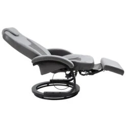 HOMCOM PU Recliner Reading Armchair With Footrest, Headrest And Round Steel/Wood Base For Living Room Or Office, Gray 13 HOMCOM PU Recliner Reading Armchair With Footrest, Headrest And Round Steel/Wood Base For Living Room Or Office, Gray -Furniture Specialty Store GUEST 256cda44 db1e 4c88 87e2 2a6f9449b73f