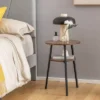 Costway 2PCS 2-Tier Bedside End Table Round Nightstand For Bedroom Living Room Brown/Walnut -Furniture Specialty Store GUEST 25d85122 14d4 43b4 8c11 40ece4244008