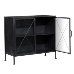 Industrial Metal Cabinet Black - Olivia & May -Furniture Specialty Store GUEST 25ec1a53 b907 40a7 8131 afe570334cd7