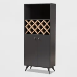 Serafino And Oak Finished Wood Wine Cabinet - Baxton Studio -Furniture Specialty Store GUEST 25edd9ba f5f5 430a b1ea 0d3f19819a91