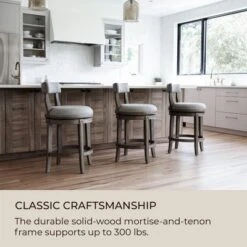 Maven Lane Alexander Low-Back Kitchen Swivel Stool, Reclaimed Oak Finish -Furniture Specialty Store GUEST 269dac76 6cf6 46b8 9a3f 7eaacd29f255