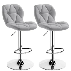 Yaheetech 2pcs Adjustable Modern PU Leather Swivel Bar Stools With Backrest -Furniture Specialty Store GUEST 26e26af4 9e01 46b0 b028 062e32e07751