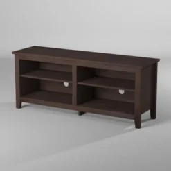 Transitional 4 Cubby Wood Open Storage TV Stand For TVs Up To 65"- Saracina Home -Furniture Specialty Store GUEST 26e980c1 ccaf 4dd9 90f1 a41ebb526357