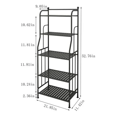GHQME BIN301 5 Tier Freestanding Metal Space Saving Tower Rack Storage Shelf For Living Room, Bathroom, Kitchen, And Home Office, Matte Black 3 GHQME BIN301 5 Tier Freestanding Metal Space Saving Tower Rack Storage Shelf For Living Room, Bathroom, Kitchen, And Home Office, Matte Black