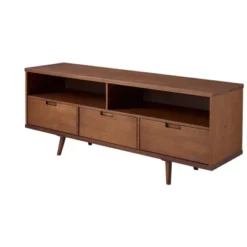 Cara Mid-Century Modern 3 Drawer TV Stand For TVs Up To 65" - Saracina Home -Furniture Specialty Store GUEST 27a24018 e7a9 4d99 88df 5f5a13923937