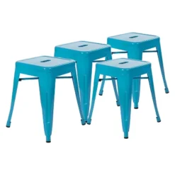 Emma And Oliver 18 Inch Table Height Indoor Stackable Metal Dining Stool-Set Of 4 -Furniture Specialty Store GUEST 27d6cbfb 5f94 44a1 a452 aa9da6547278