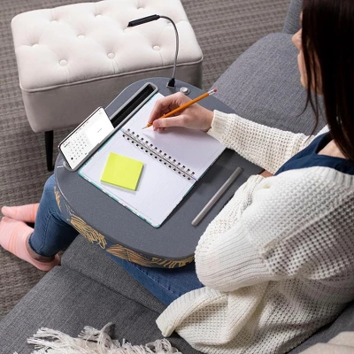 Sofia + Sam Lap Desk For Laptop And Writing With USB Light - Tropical Grey 3 Sofia + Sam Lap Desk For Laptop And Writing With USB Light - Tropical Grey