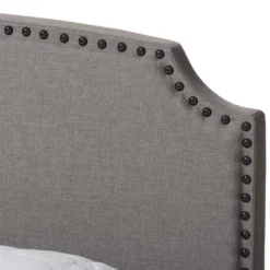 Odette Modern And Contemporary Fabric Upholstered Bed - Light Gray - Baxton Studio -Furniture Specialty Store GUEST 2922e1a9 a907 4da2 94e0 45536794bdad