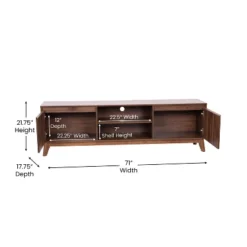 Flash Furniture Hatfield Mid-Century Modern TV Stand For Up To 64 Inch TV's - 60 Inch Media Center With Adjustable Center Shelf And Dual Soft Close Doors -Furniture Specialty Store GUEST 29712e59 dbf2 4fb3 8245 4d1976c45b7b
