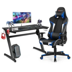 Costway Z-Shaped Racing Style Desk & Massage Gaming Chair Set For Home Office -Furniture Specialty Store GUEST 299f8e86 beb4 43fc b482 1679ac9a917d