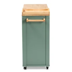 Dorthy Two-Tone Wood Kitchen Cart Green/Natural - Baxton Studio -Furniture Specialty Store GUEST 2a2ec81b 7a2f 4c3a a34c b0329f3c3d3d