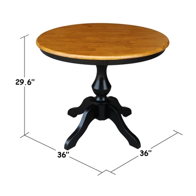 36" May Round Top Pedestal Table Dining Height Black/Cherry - International Concepts 4 36" May Round Top Pedestal Table Dining Height Black/Cherry - International Concepts - Image 2