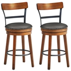 Costway Set Of 2/4 BarStool 25.5'' Swivel Counter Height Dining Chair With Rubber Wood Legs -Furniture Specialty Store GUEST 2af649da 19b1 4bc7 b6c7 953cb4a8f618