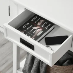 HOMCOM Console Table With 2 Storage Drawers And Open Shelf, Modern Sofa Table For Hallway, Living Room, Or Bedroom, White -Furniture Specialty Store GUEST 2b15fab5 1b01 4501 9798 dc5b289d2a2a