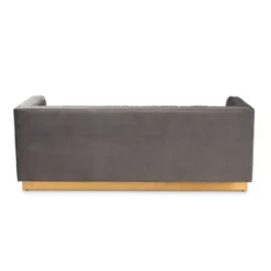 Aveline Velvet Upholstered Finished Sofa Gray/Gold - Baxton Studio -Furniture Specialty Store GUEST 2b379078 9656 42d8 a422 beb77261146a
