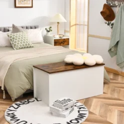 Costway Flip-top Storage Chest Lift Top Storage Bench Wooden Deck Box Toy Box -Furniture Specialty Store GUEST 2c10b6f8 5839 4e2a b13c d9734a9c321d