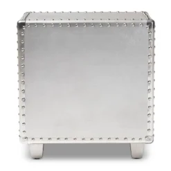 2 Drawer Davet Metal Nightstand Silver - Baxton Studio -Furniture Specialty Store GUEST 2c31127b 4fb6 4649 a56d 573270860b5e