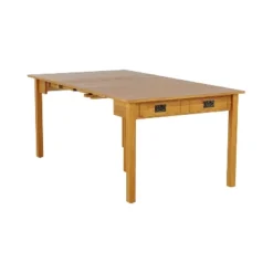 MECO Stakmore Solid Wood Traditional Expanding Dining Game Table Console With Veneer Top Surface And Hidden Supportive Extra Leg, Oak Frame -Furniture Specialty Store GUEST 2c95451f bff5 4083 9d3d 6851680670c0