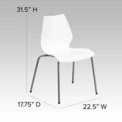 Flash Furniture HERCULES Series 770 Lb. Capacity White Stack Chair With Lumbar Support And Silver Frame 13 Flash Furniture HERCULES Series 770 Lb. Capacity White Stack Chair With Lumbar Support And Silver Frame -Furniture Specialty Store GUEST 2c98291d 6f86 450a 80f0 3c56115f26a5