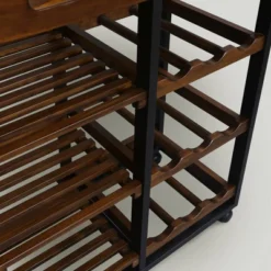 28" Solid Wood Rolling Kitchen Cart With Wine Rack And Drawer Dark Brown - Flora Home 23 28" Solid Wood Rolling Kitchen Cart With Wine Rack And Drawer Dark Brown - Flora Home -Furniture Specialty Store GUEST 2cfe28ff 9b5d 4c14 8326 984b3d733c65