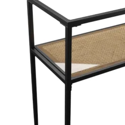 Dorhice Glass Top Console Table Black/Natural - Aiden Lane -Furniture Specialty Store GUEST 2d705282 a027 4ef6 8cd4 5749911f0cb8